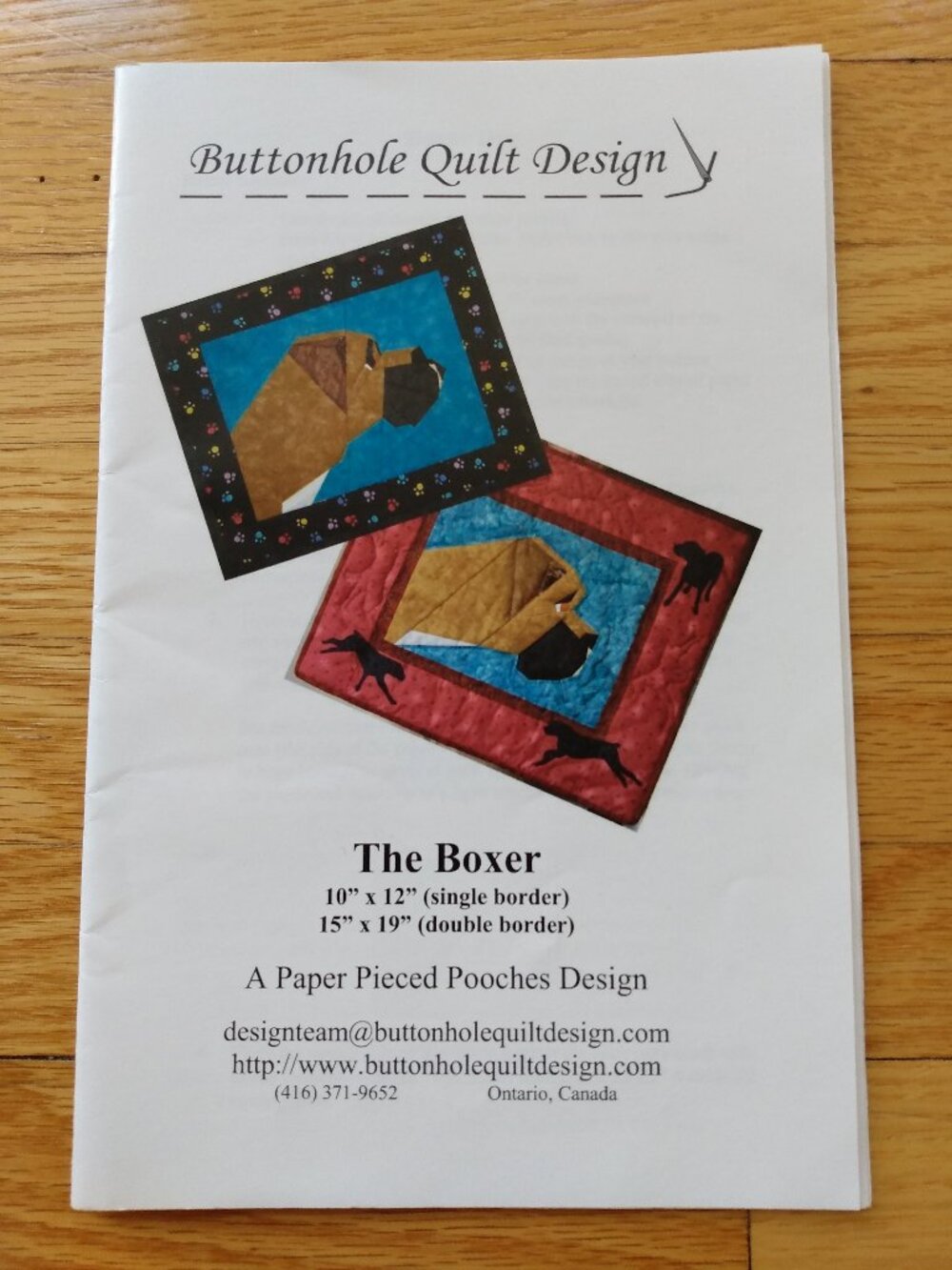 Boxer Dog Wall Quilt Sewing Pattern 10x12 or 15x19 Paper Pieced Pooches